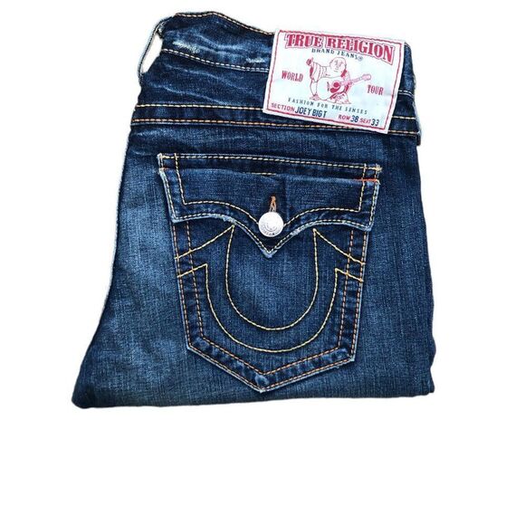 Vintage True Religion Jeans Size 38 JOEY BIG T Blue - Picture 7 of 11